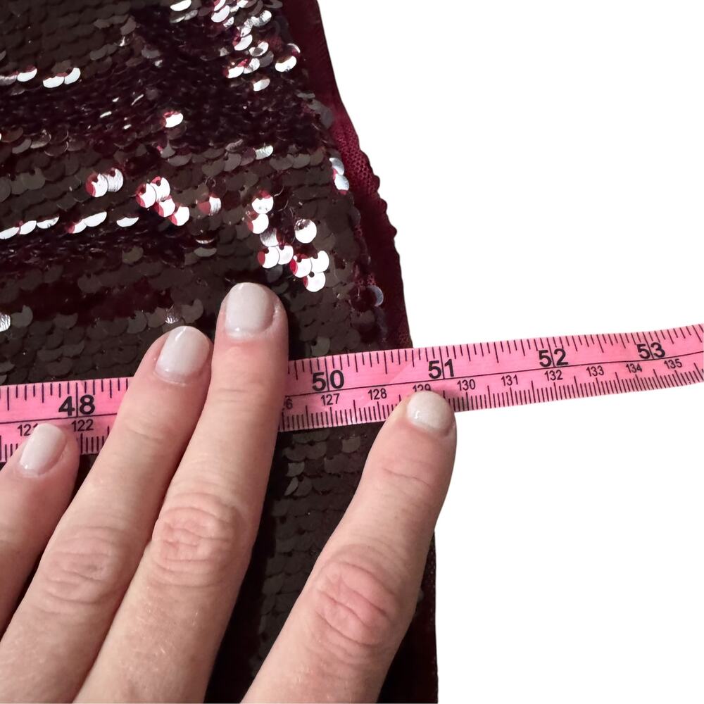 Reformation Iridessa Sequin Dress Burgundy Dark Red - Picture 10 of 10